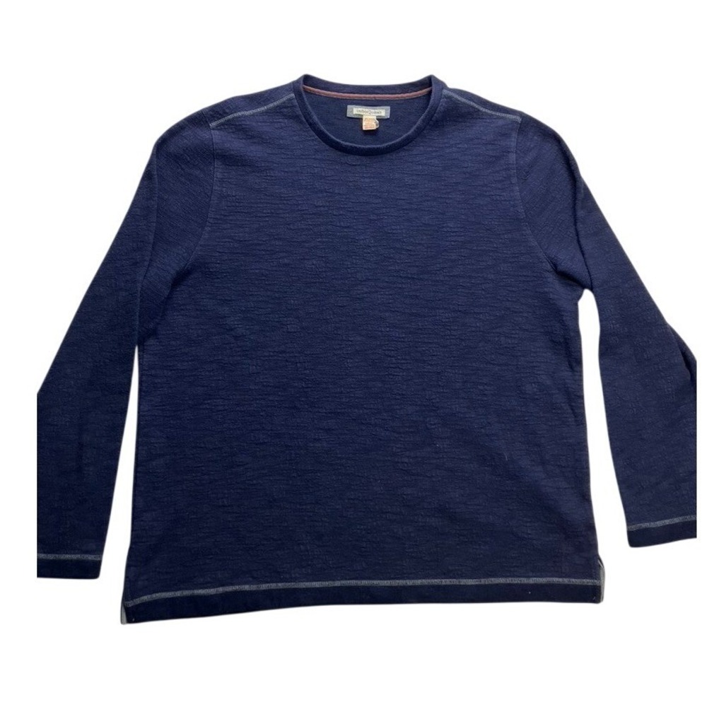 Carbon2Cobalt Mens XL Navy Blue Textured Long Sleeve Crew Neck Shirt 144537